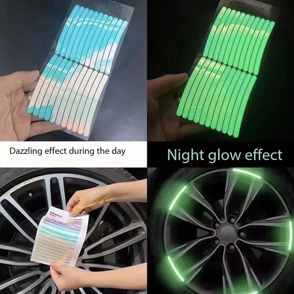 Glow-in-the-dark stickers for car wheels 80pcs
