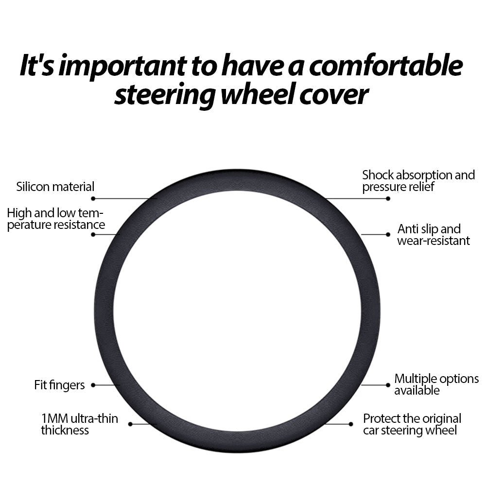 Non-slip sweat-absorbent steering wheel cover