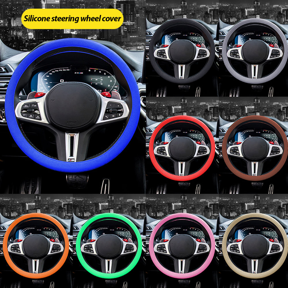 Non-slip sweat-absorbent steering wheel cover