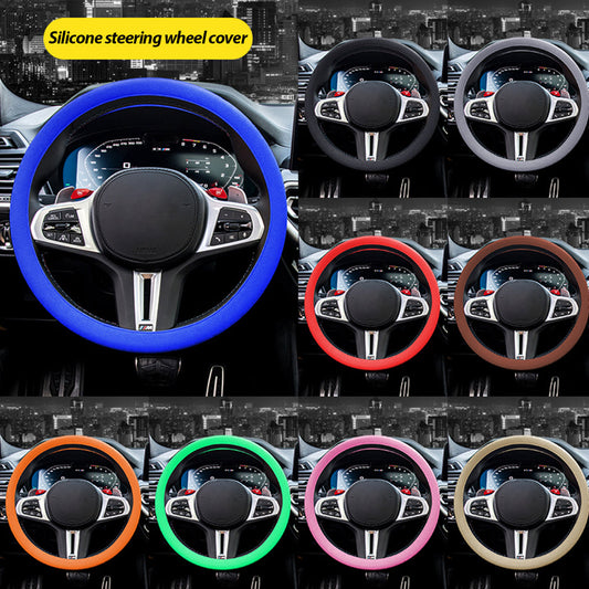 Non-slip sweat-absorbent steering wheel cover