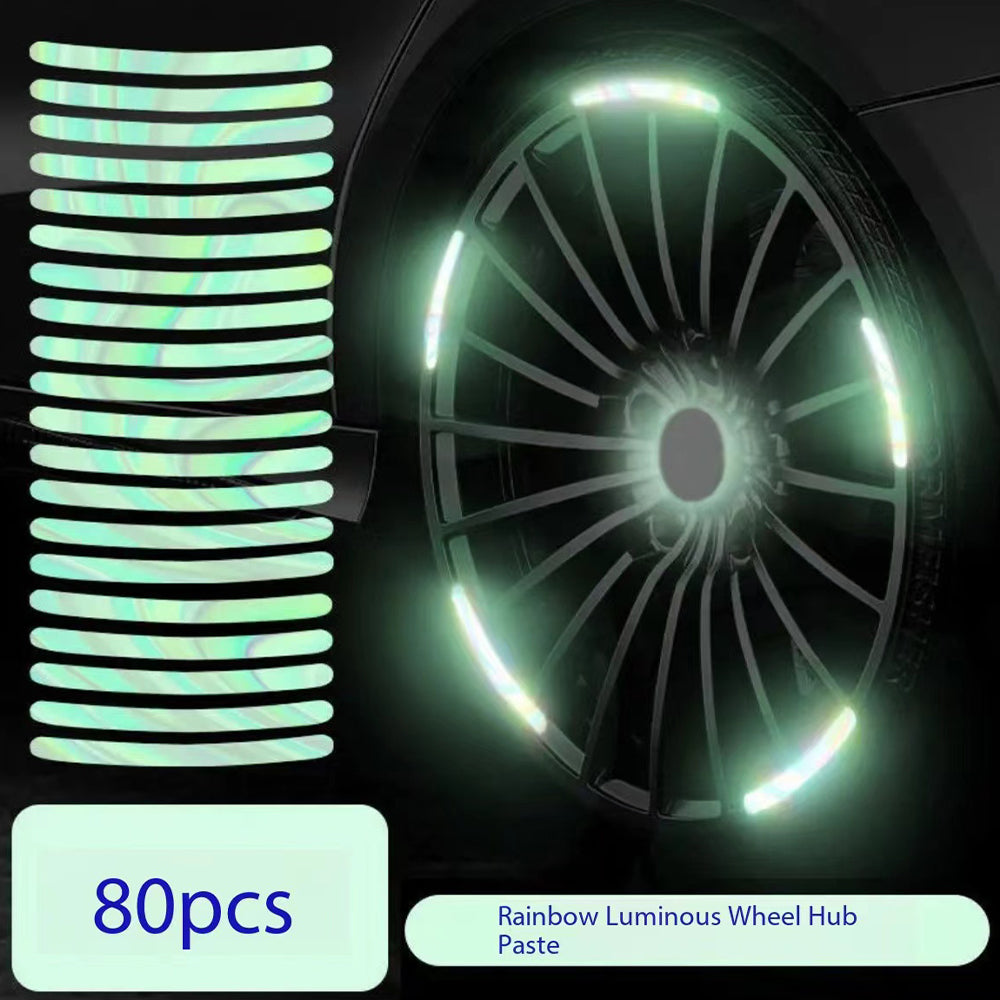 Glow-in-the-dark stickers for car wheels 80pcs