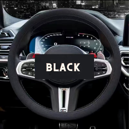 Non-slip sweat-absorbent steering wheel cover