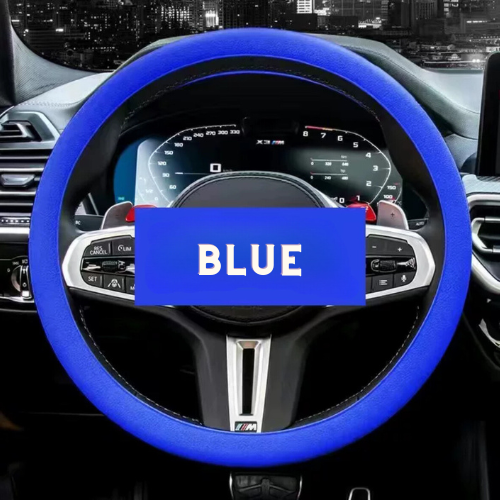 Non-slip sweat-absorbent steering wheel cover